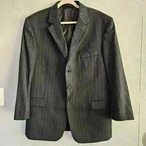 Jos.A.Bank Dark Navy Single Breasted Pinstripe Wool Blazer Size 44R EUC